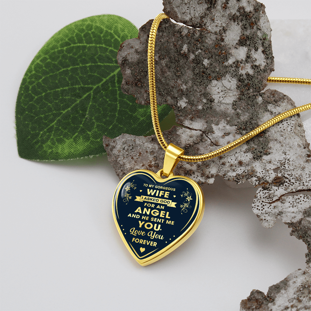 To My Wife Heart Necklace Gift from Husband, Birthday Gift for Soulmate, Husband and Wife Present