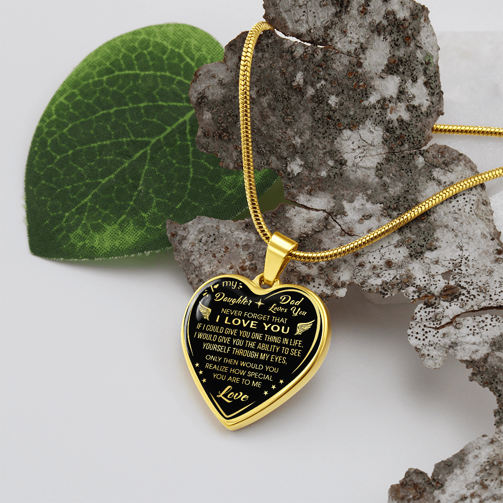Dad To Daughter Gift Novelty Luxury Unique Heart Necklace from Father Daddy Papa (132629516810)