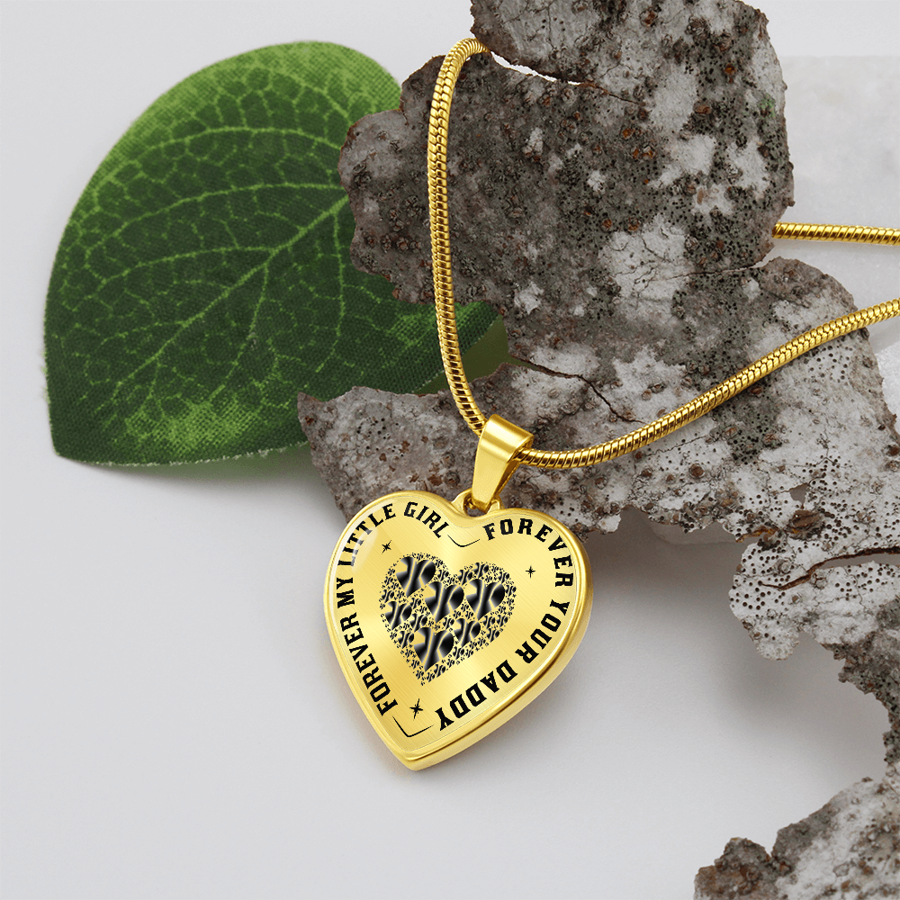 Dad to Daughter Gift, Forever My Little Girl Inspirational Heart Trendy Necklace (132650065815)