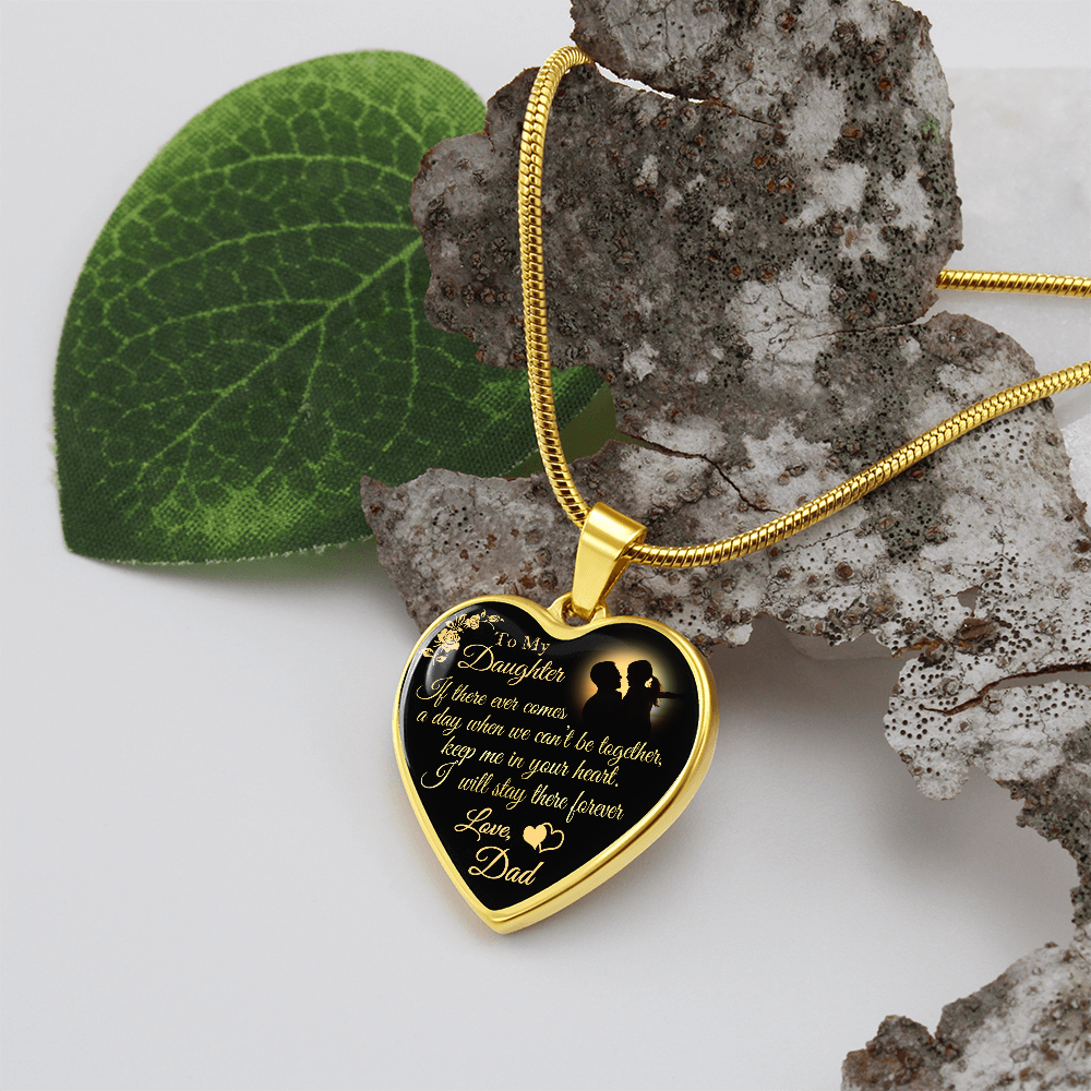 Dad To Daughter Forever Love Heart Necklace - Unique Gift for Little Girl - Meaningful Present for Birthday, Back to School, Christmas