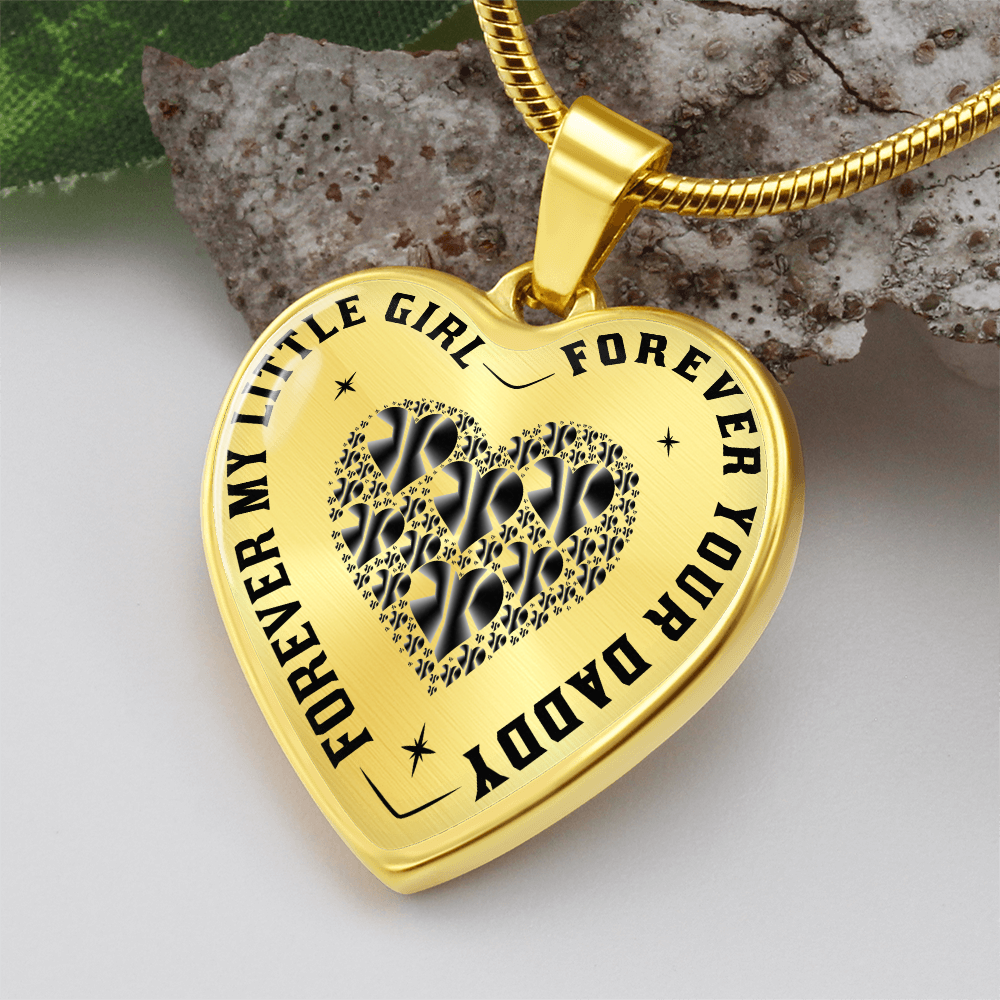 Dad to Daughter Gift, Forever My Little Girl Inspirational Heart Trendy Necklace (132650065815)