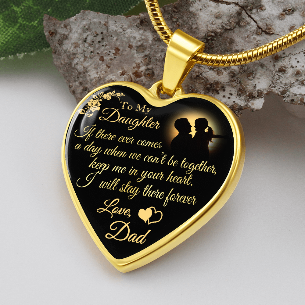 Dad To Daughter Forever Love Heart Necklace - Unique Gift for Little Girl - Meaningful Present for Birthday, Back to School, Christmas