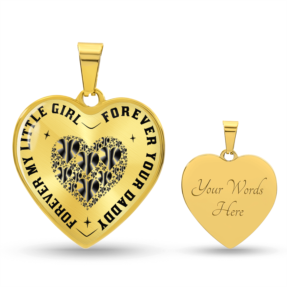 Dad to Daughter Gift, Forever My Little Girl Inspirational Heart Trendy Necklace (132650065815)