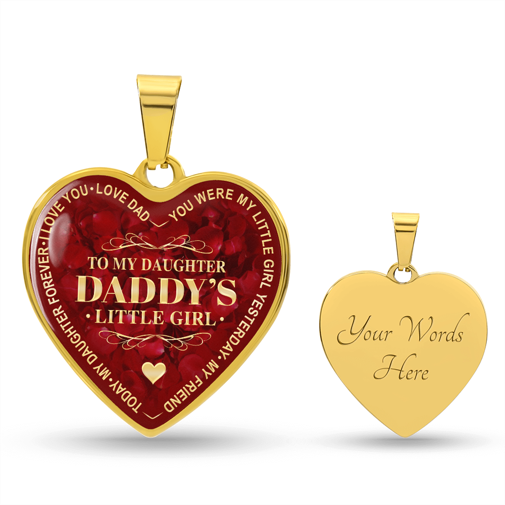 To My Daughter Luxury Heart Necklace, Dad and Daughter Gift For Birthday Wedding (132950172012)