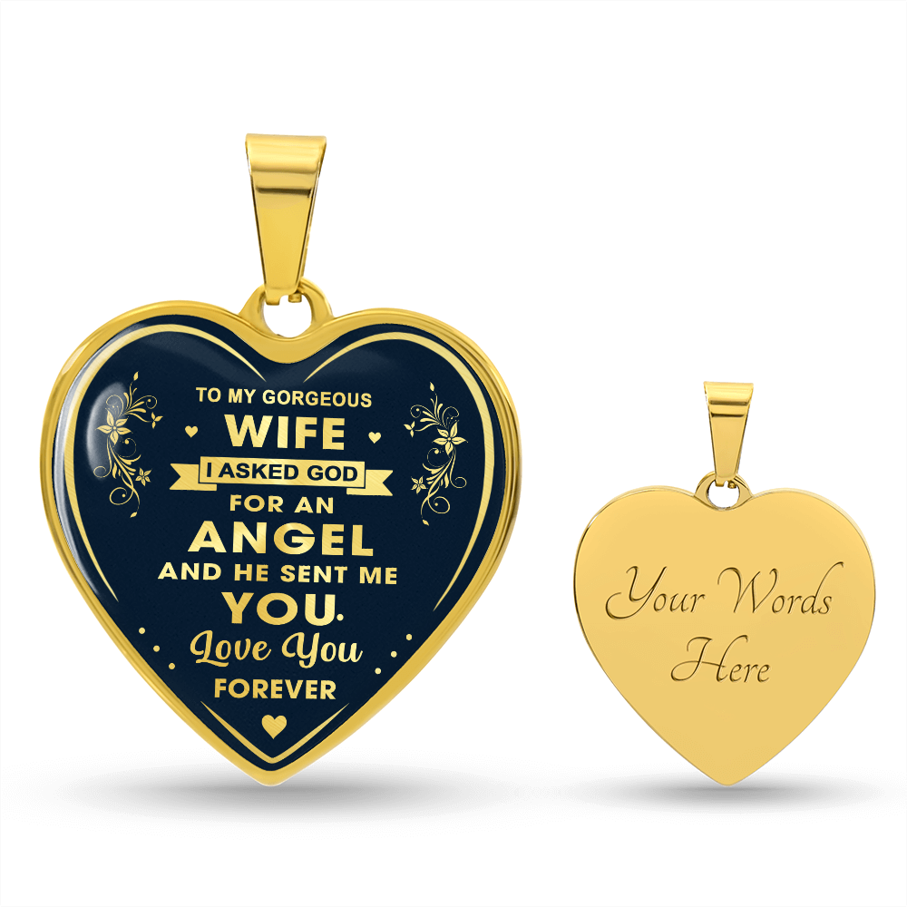 To My Wife Heart Necklace Gift from Husband, Birthday Gift for Soulmate, Husband and Wife Present