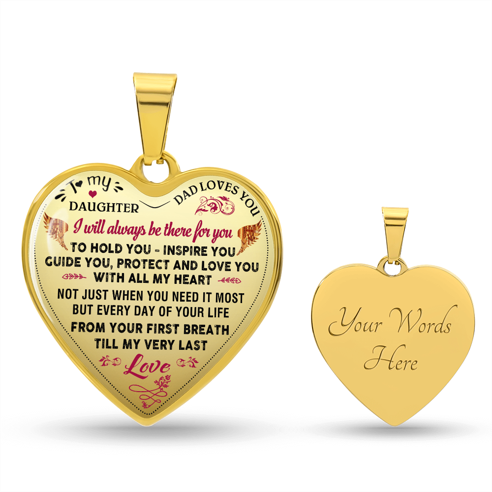 Proud Father To Daughter Gift From Daddy Papa - Unique Novelty Luxury Necklace for Little Girl, Princess (132869730796)