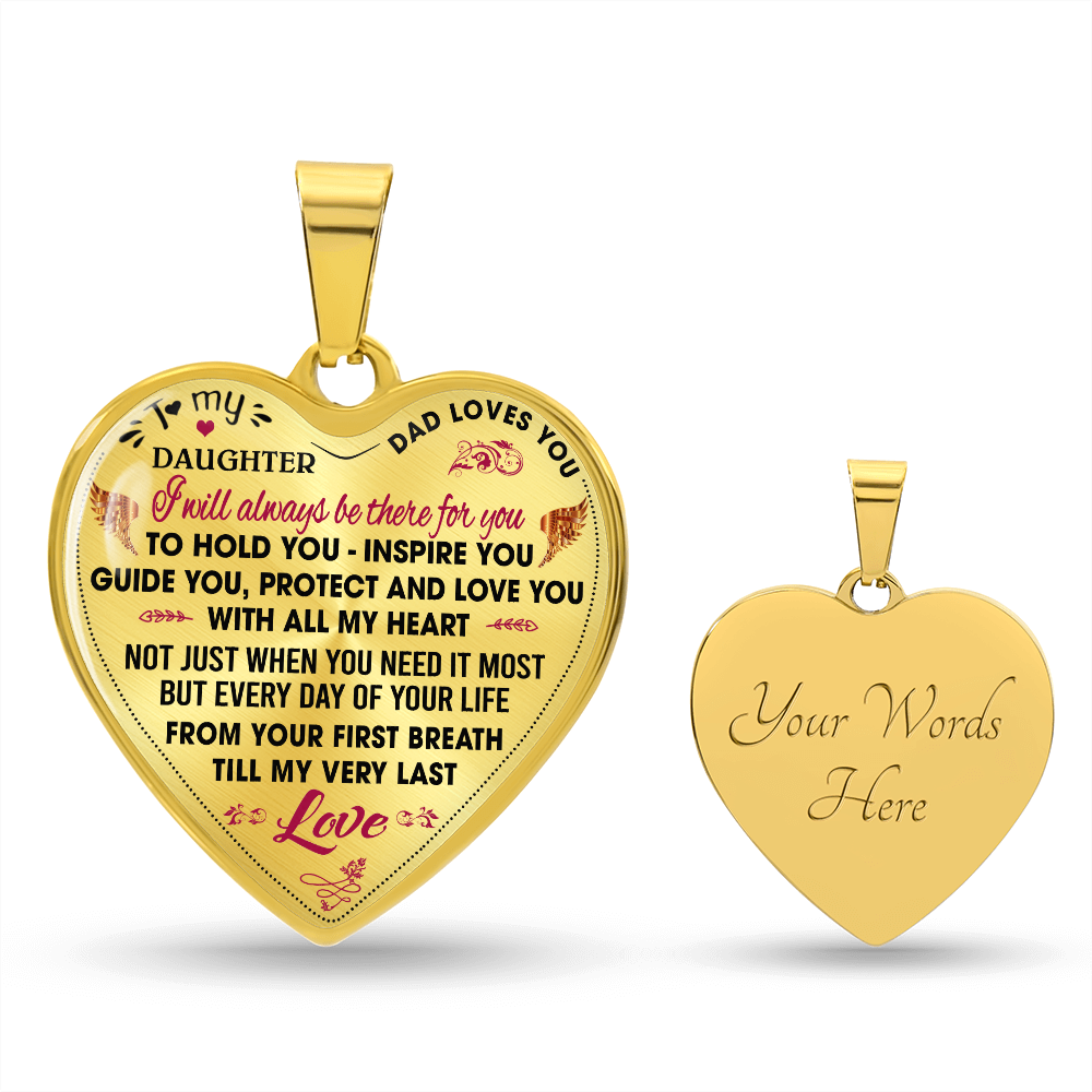 Proud Father to Daughter Gifts from Daddy Papa - Unique Novelty Luxury Necklace (132869730796)
