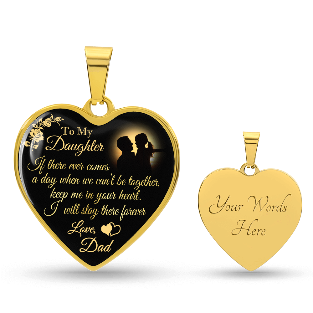 Dad To Daughter Forever Love Heart Necklace - Unique Gift for Little Girl - Meaningful Present for Birthday, Back to School, Christmas