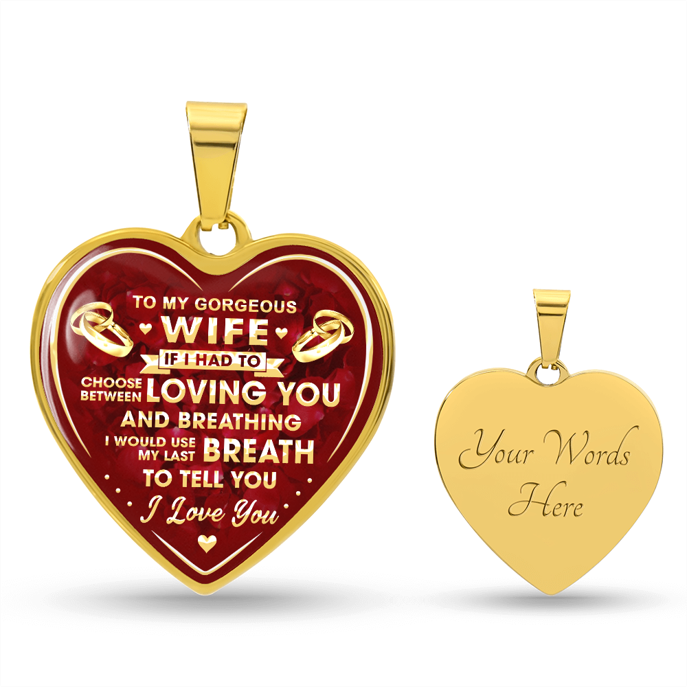 Romantic Gift for Wife, Wedding Heart Necklace - Husband and Wife Heartfelt Gift (132950845308)