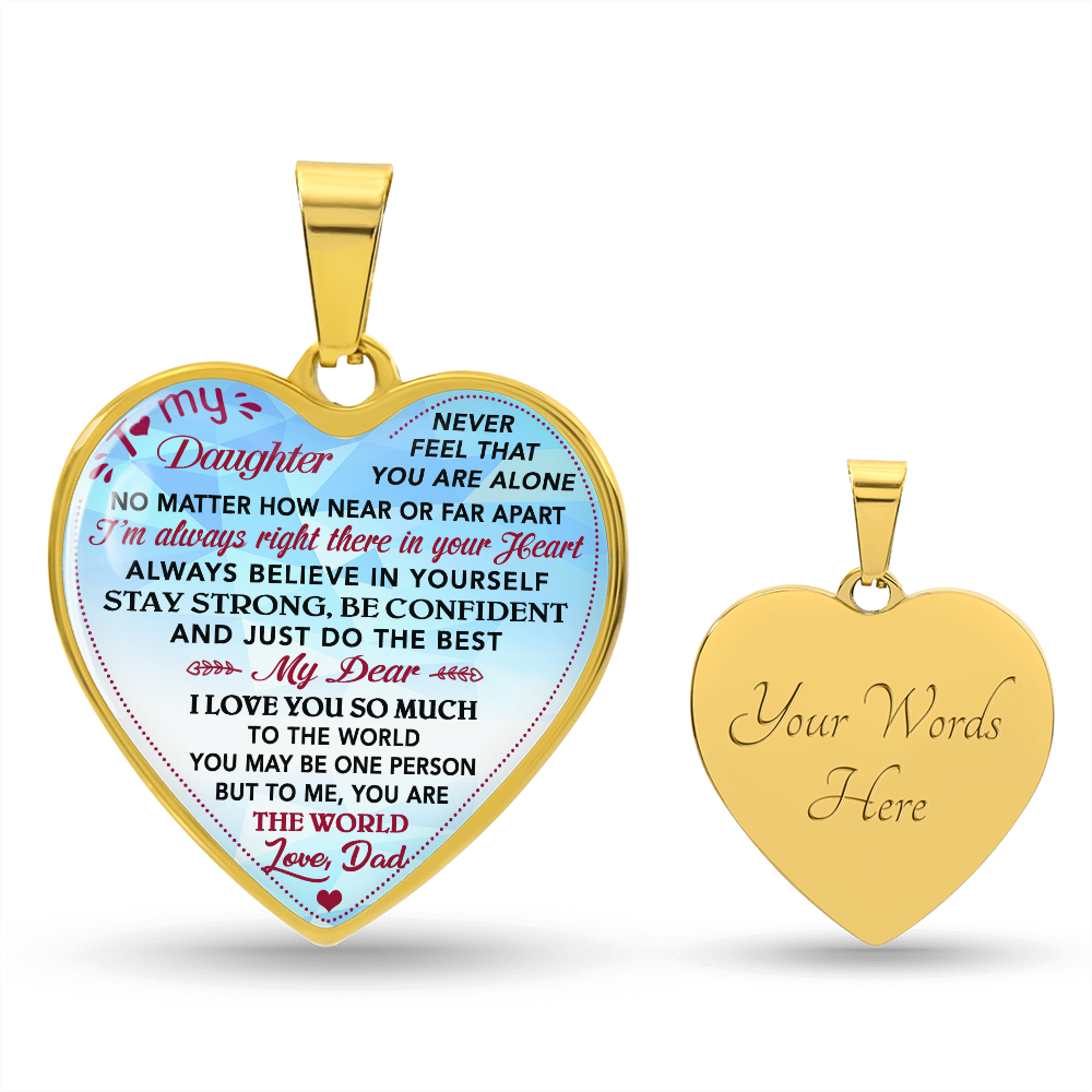 Father & Daughter Unique Inspirational Heart Necklace Gift For Little Princess (133105599807)