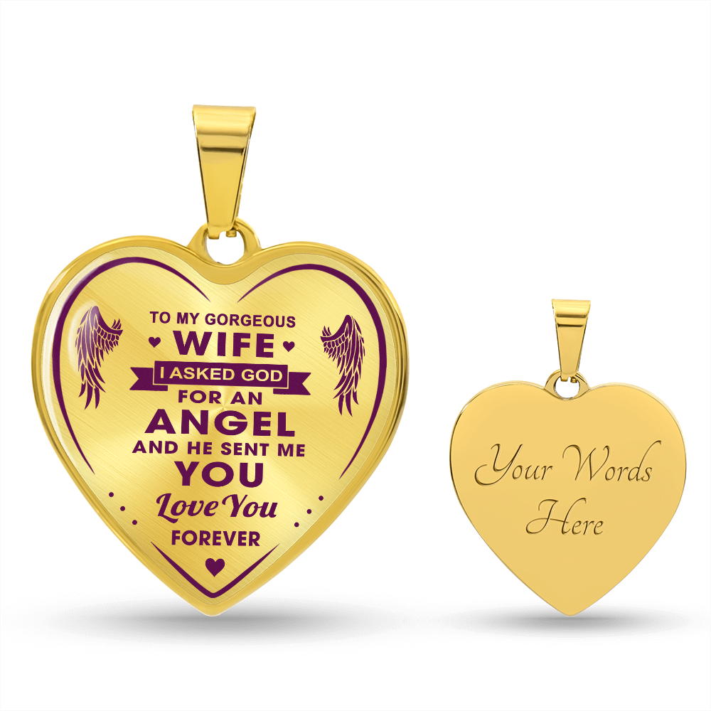 To My Gorgeous Wife Heart Necklace Forever Love Gift for Valentines Day Birthday (132672051054)