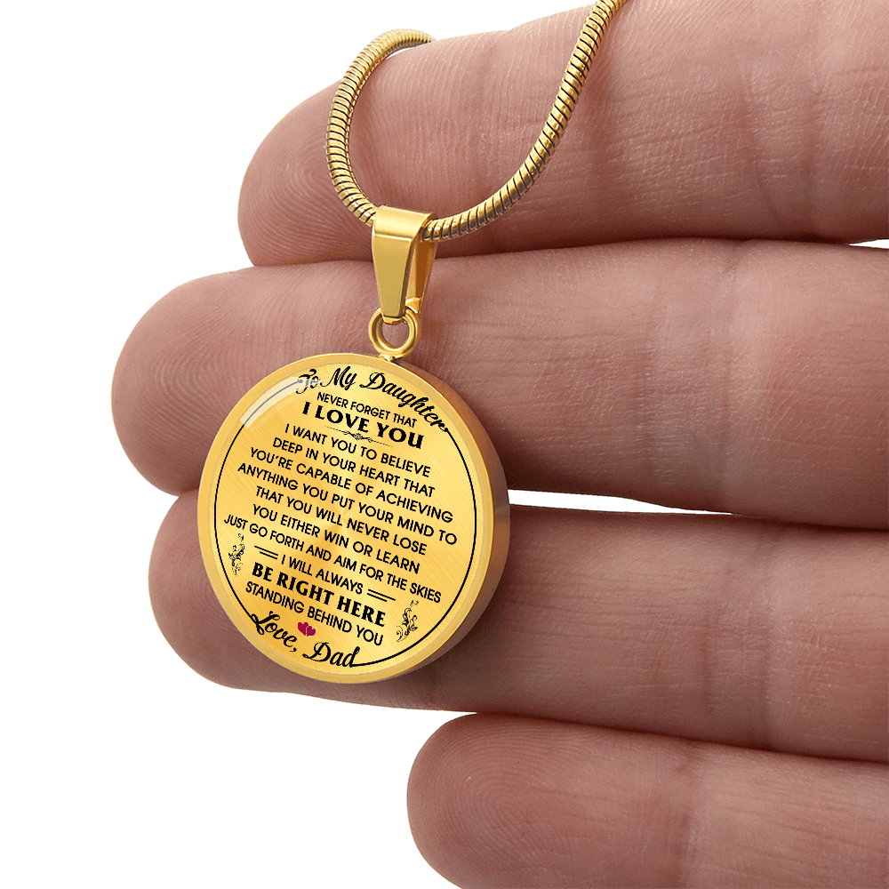 To My Daughter Gift from Dad Daddy - Unique Novelty Luxury Necklace For Birthday (132532563405)