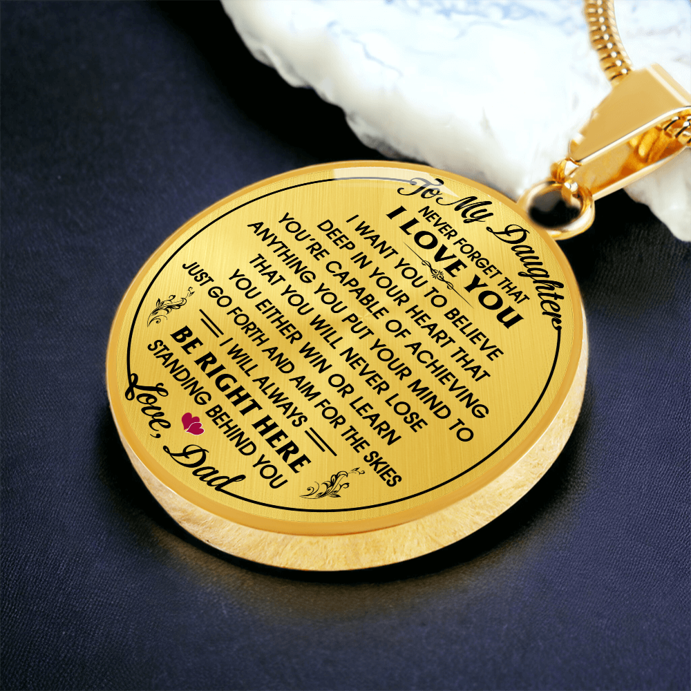 To My Daughter Gift from Dad Daddy - Unique Novelty Luxury Necklace For Birthday (132532563405)