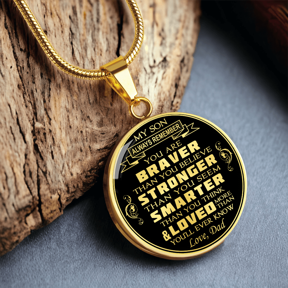 Great Dad To Son Unique Luxury Necklace Gift From Father Daddy Papa for Birthday (132610141562)