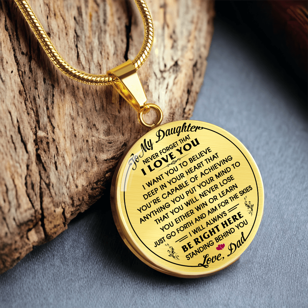 To My Daughter Gift from Dad Daddy - Unique Novelty Luxury Necklace For Birthday (132532563405)
