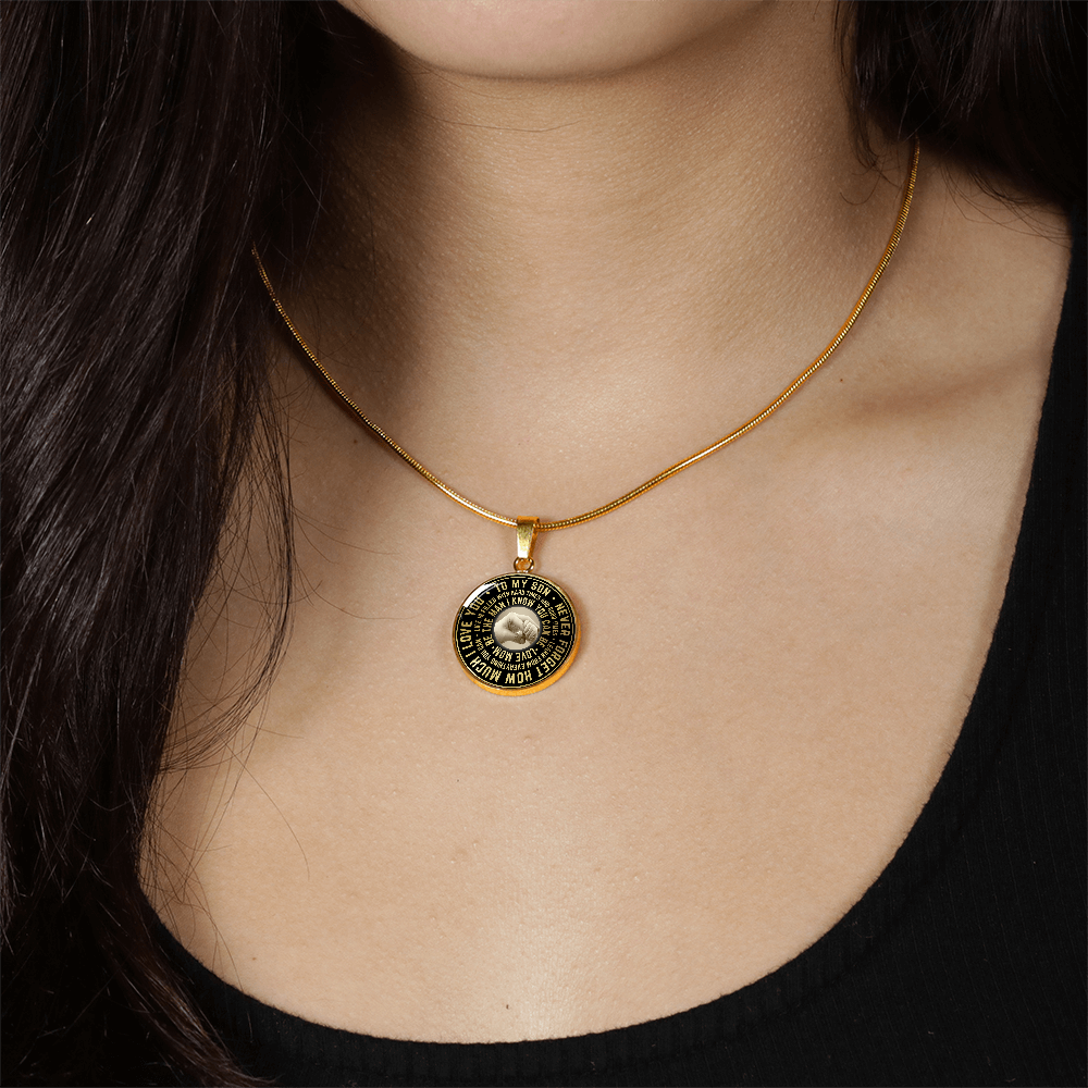 To My Son Circle Necklace from Mom, Mother, Mama - Keepsake Gift for Birthday