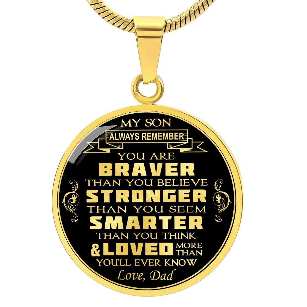 Great Dad To Son Unique Luxury Necklace Gift From Father Daddy Papa for Birthday (132610141562)