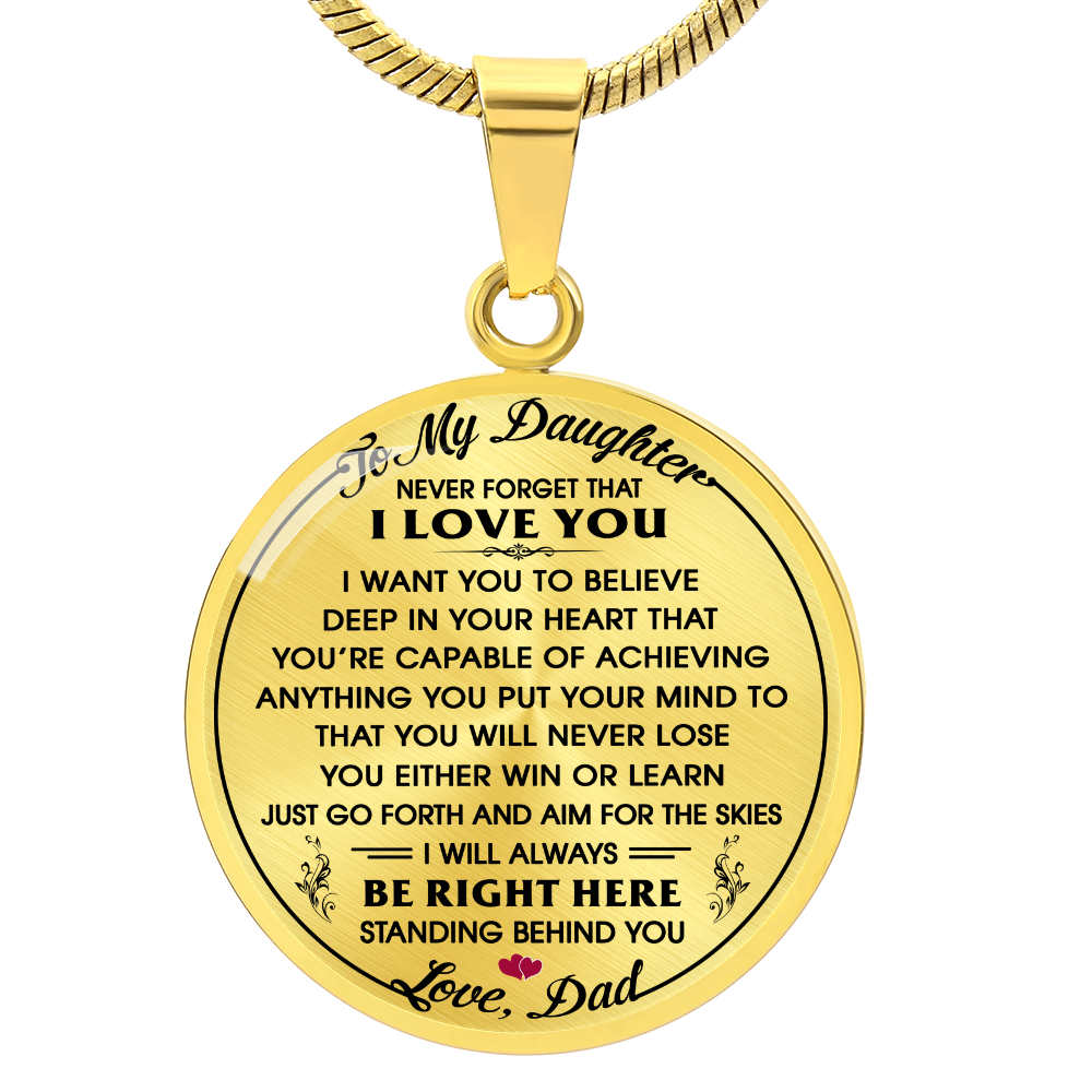 To My Daughter Gift from Dad Daddy - Unique Novelty Luxury Necklace For Birthday (132532563405)