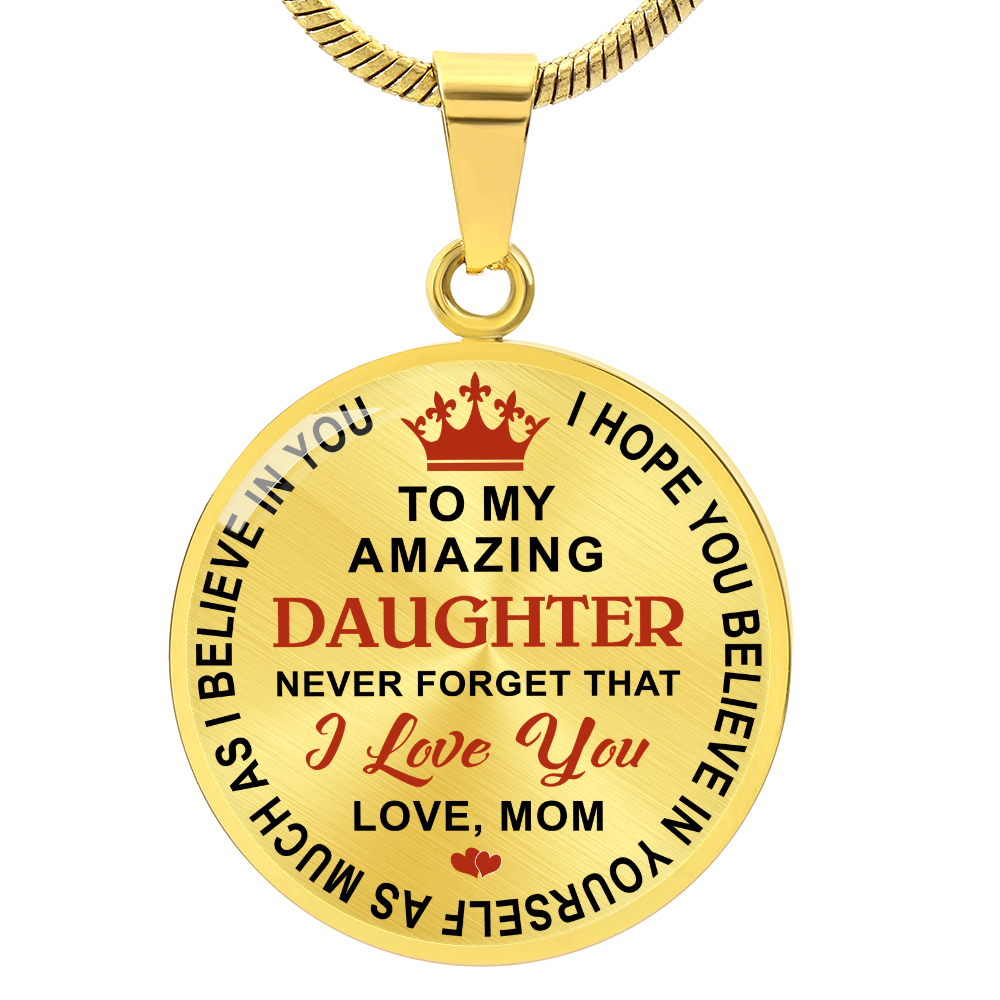 To My Daughter Circle Necklace Gift from Dad, Father - Meaningful Birthday, Christmas or any Special Occasion gift for Princess, Little Girl