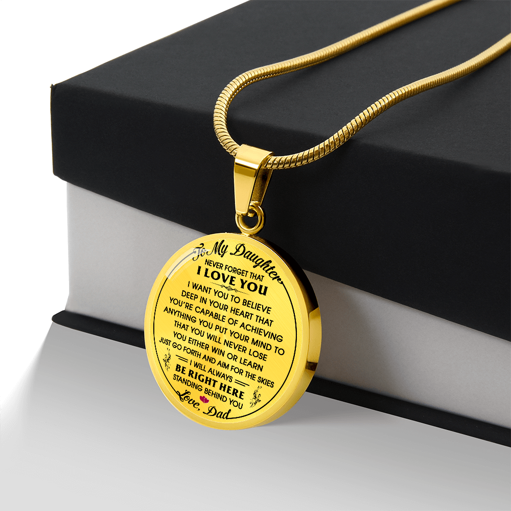 To My Daughter Gift from Dad Daddy - Unique Novelty Luxury Necklace For Birthday (132532563405)