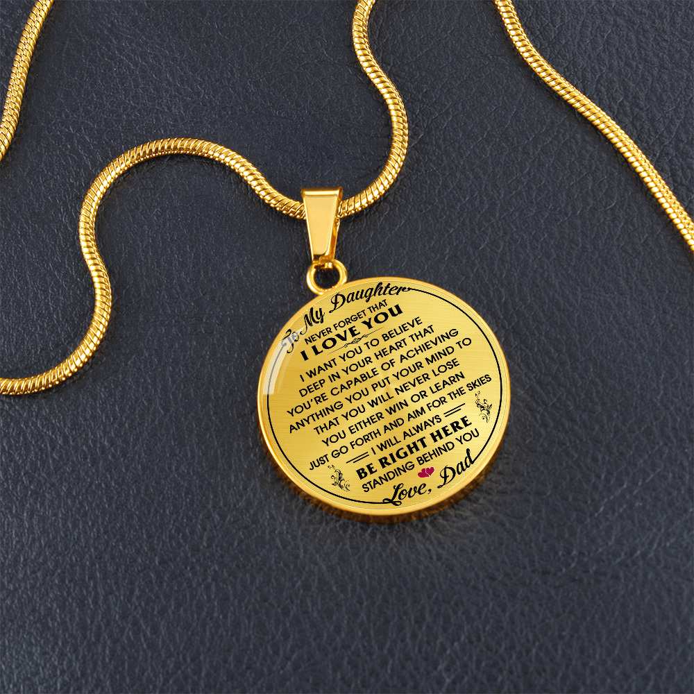 To My Daughter Gift from Dad Daddy - Unique Novelty Luxury Necklace For Birthday (132532563405)