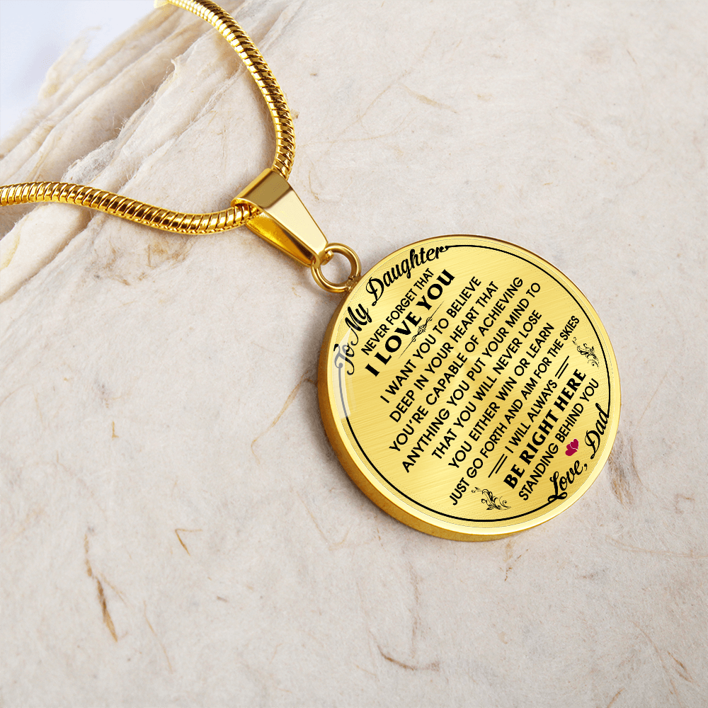 To My Daughter Gift from Dad Daddy - Unique Novelty Luxury Necklace For Birthday (132532563405)