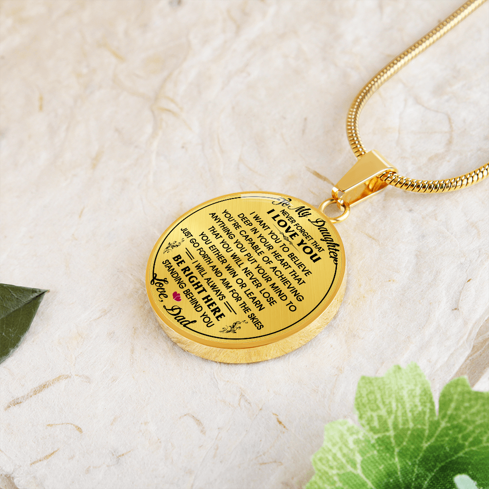 To My Daughter Gift from Dad Daddy - Unique Novelty Luxury Necklace For Birthday (132532563405)