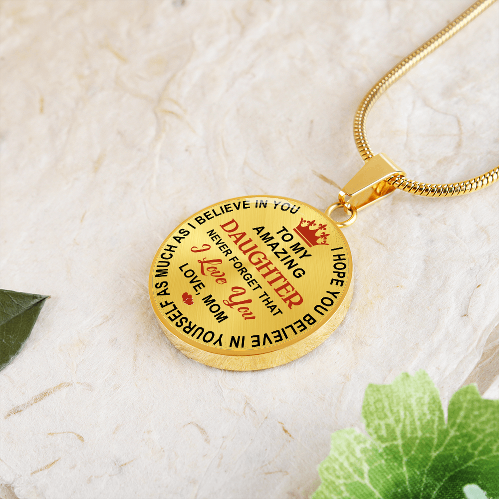 To My Daughter Circle Necklace Gift from Dad, Father - Meaningful Birthday, Christmas or any Special Occasion gift for Princess, Little Girl