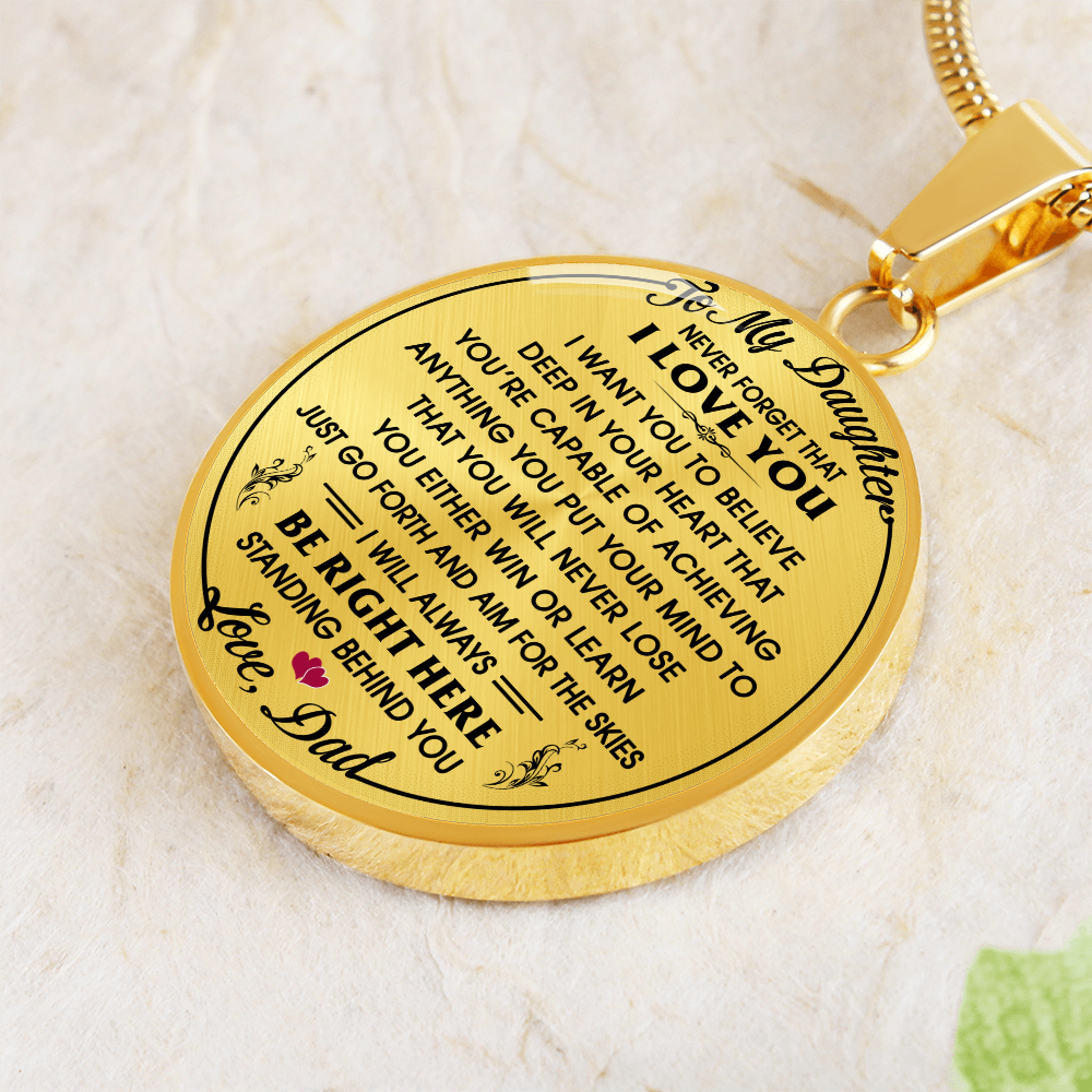To My Daughter Gift from Dad Daddy - Unique Novelty Luxury Necklace For Birthday (132532563405)