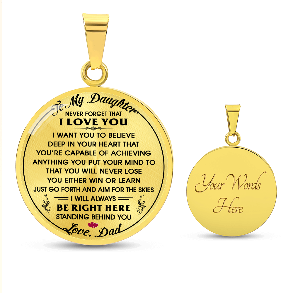 To My Daughter Gift from Dad Daddy - Unique Novelty Luxury Necklace For Birthday (132532563405)