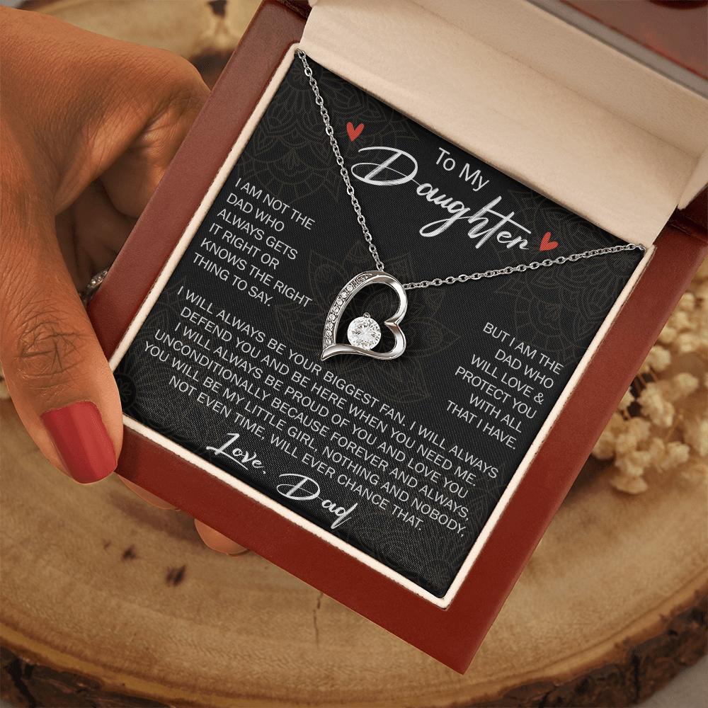 Forever Love Necklace For Loving Daughter from Dad - Unique Birthday Gift for Daughter, Graduation Gift for Little Girl