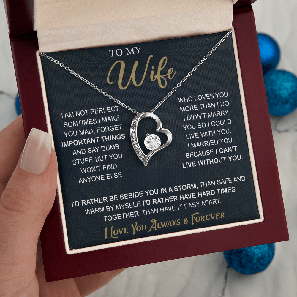 To My Wife Gift from Husband - Forever Love Necklace for Soulmate - Meaningful Gift for Birthday Valentine Wedding Anniversary.
