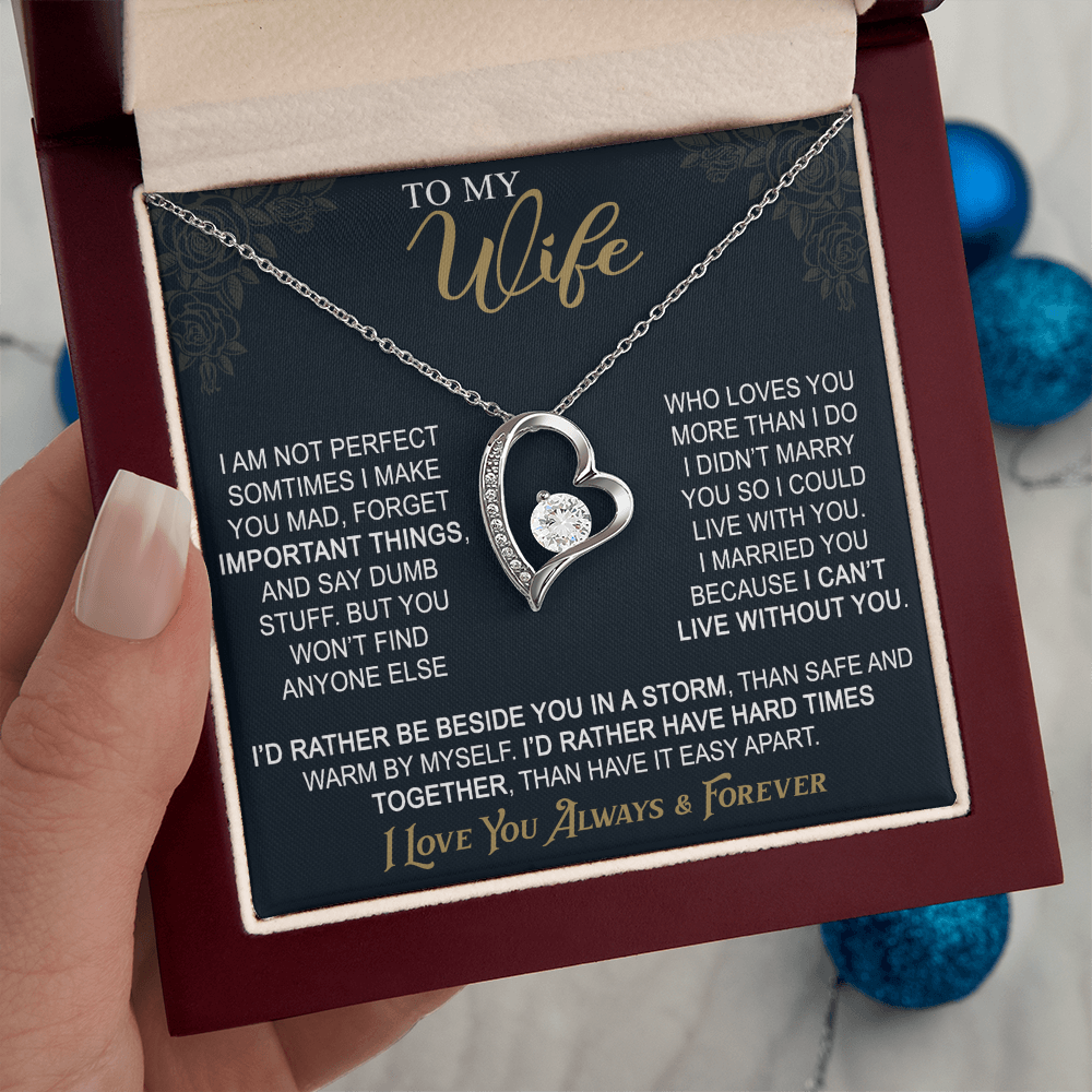 To My Wife Forever Love Necklace From Husband, Wife Gift Necklace For Women Necklace For Wife