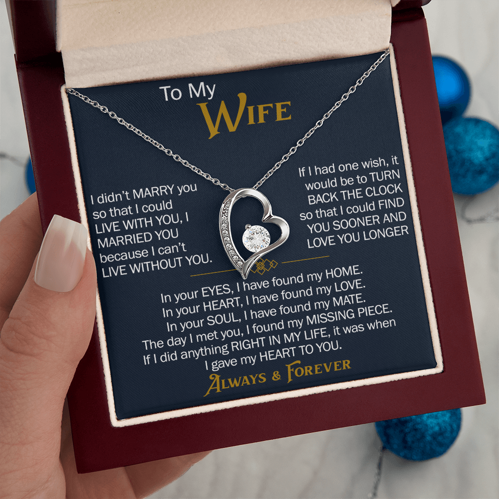 To My Wife Forever Love Necklace - Heartfelt Jewelry for Wife, Anniversary or Birthday Gift, Love Necklace