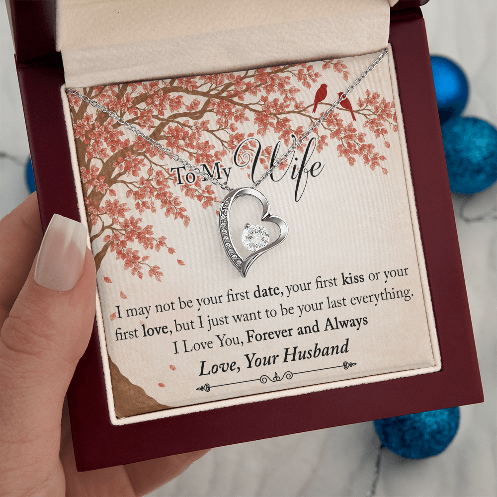 To My Wife Forever Love Necklace from Husband, Meaningful Gift for Soulmate, Partner. The Unique Present for Birthday, Wedding Anniversary, X-mas or any Special Occasion.
