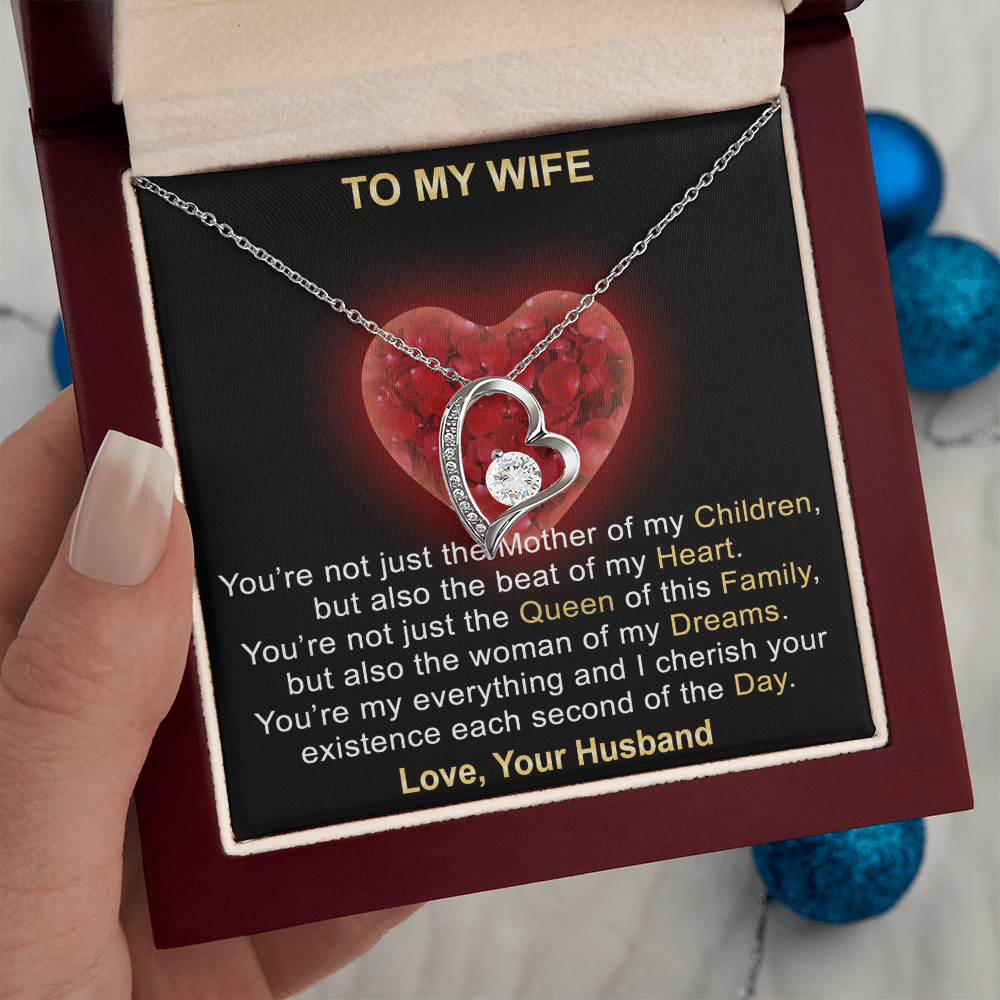 Surprise Your Wife Trending Gifts - Mother of My Children Forever Love Heart Necklace for Soulmate, Birthday, Christmas or any Special Occasion