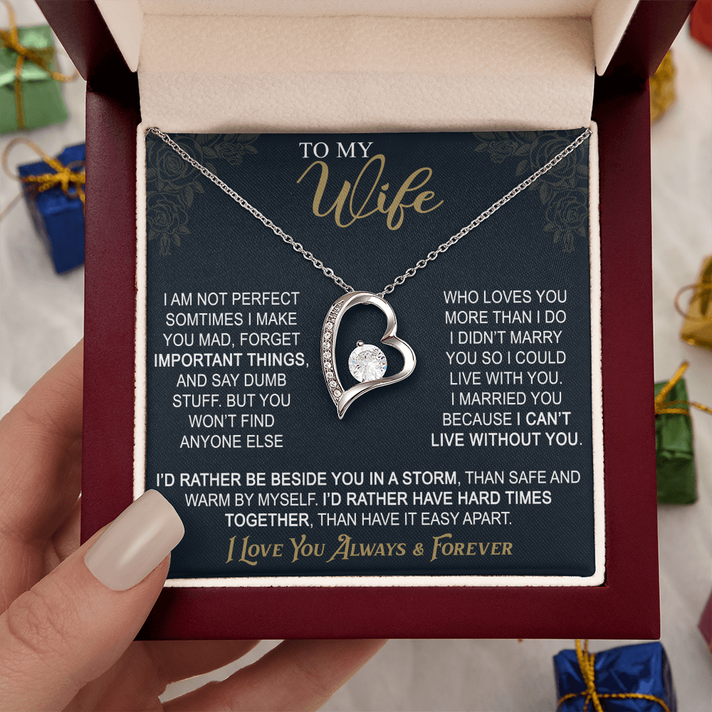To My Wife Forever Love Necklace From Husband, Wife Gift Necklace For Women Necklace For Wife