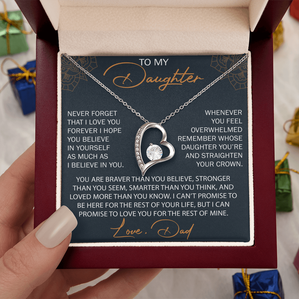 To My Daughter from Dad, Forever Love Necklace Necklace, Never Forget that I Love You