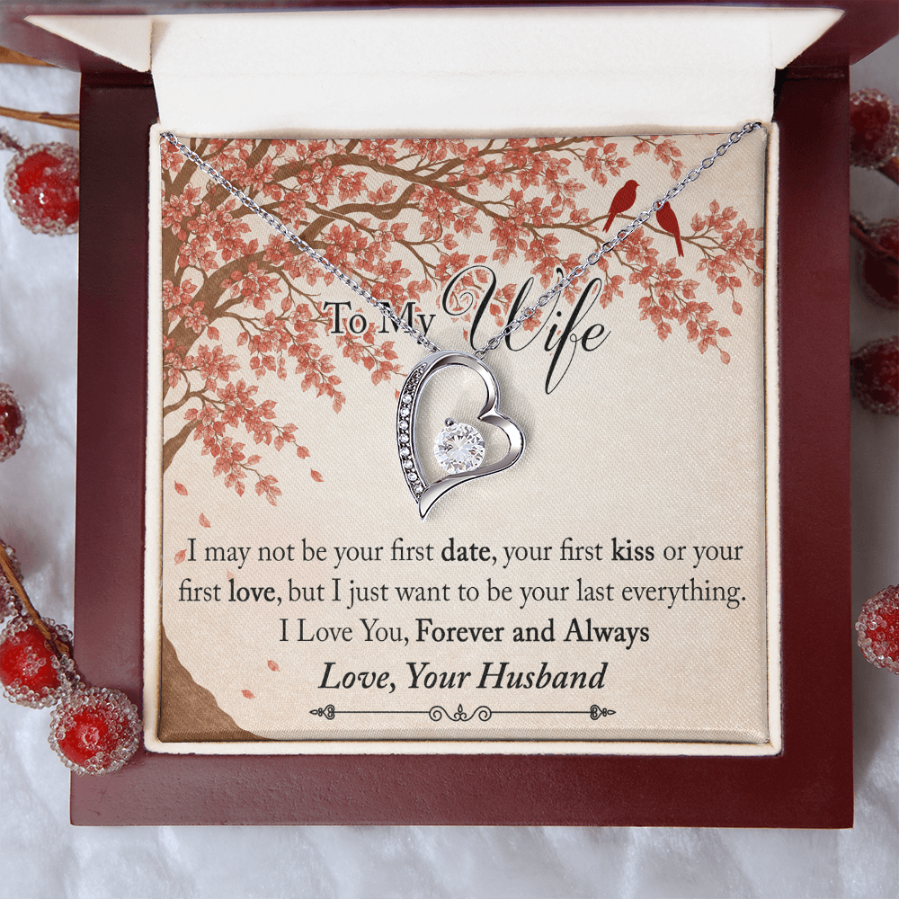 To My Wife Forever Love Necklace from Husband, Meaningful Gift for Soulmate, Partner. The Unique Present for Birthday, Wedding Anniversary, X-mas or any Special Occasion.