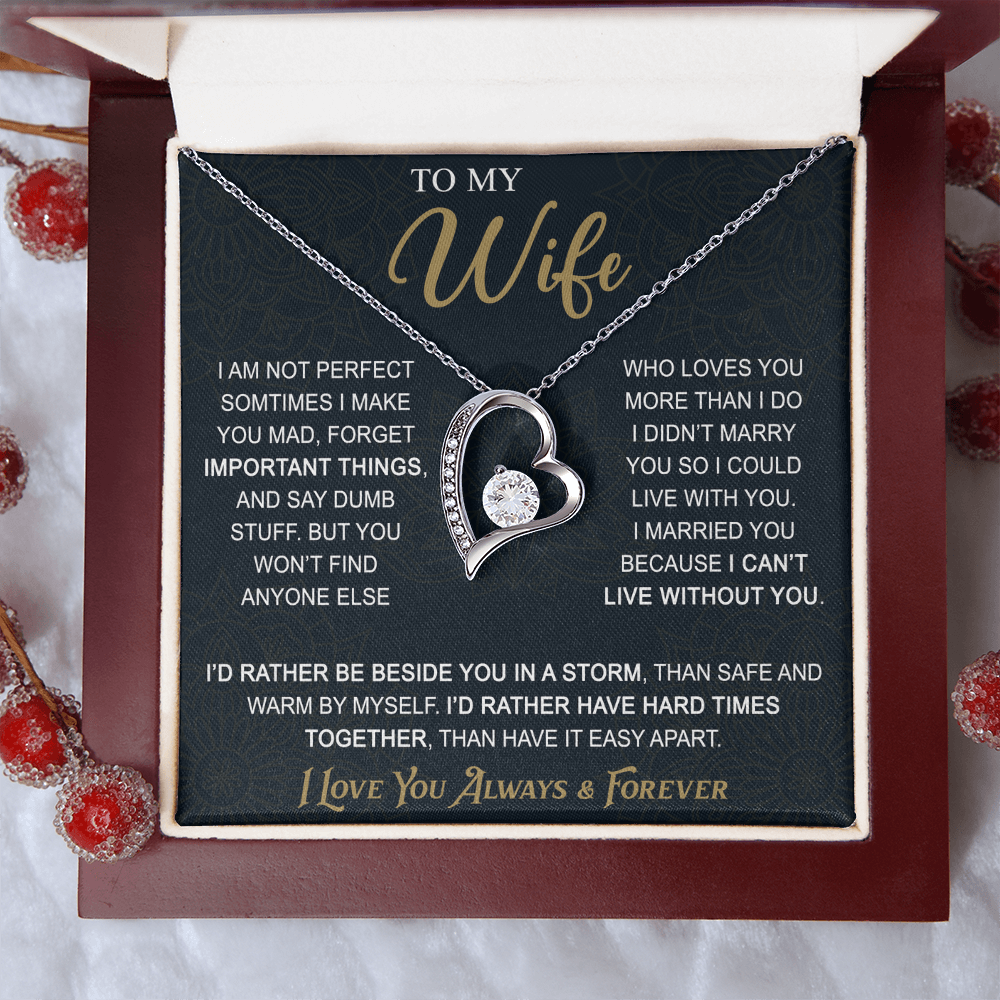 To My Wife Gift from Husband - Forever Love Necklace for Soulmate - Meaningful Gift for Birthday Valentine Wedding Anniversary.