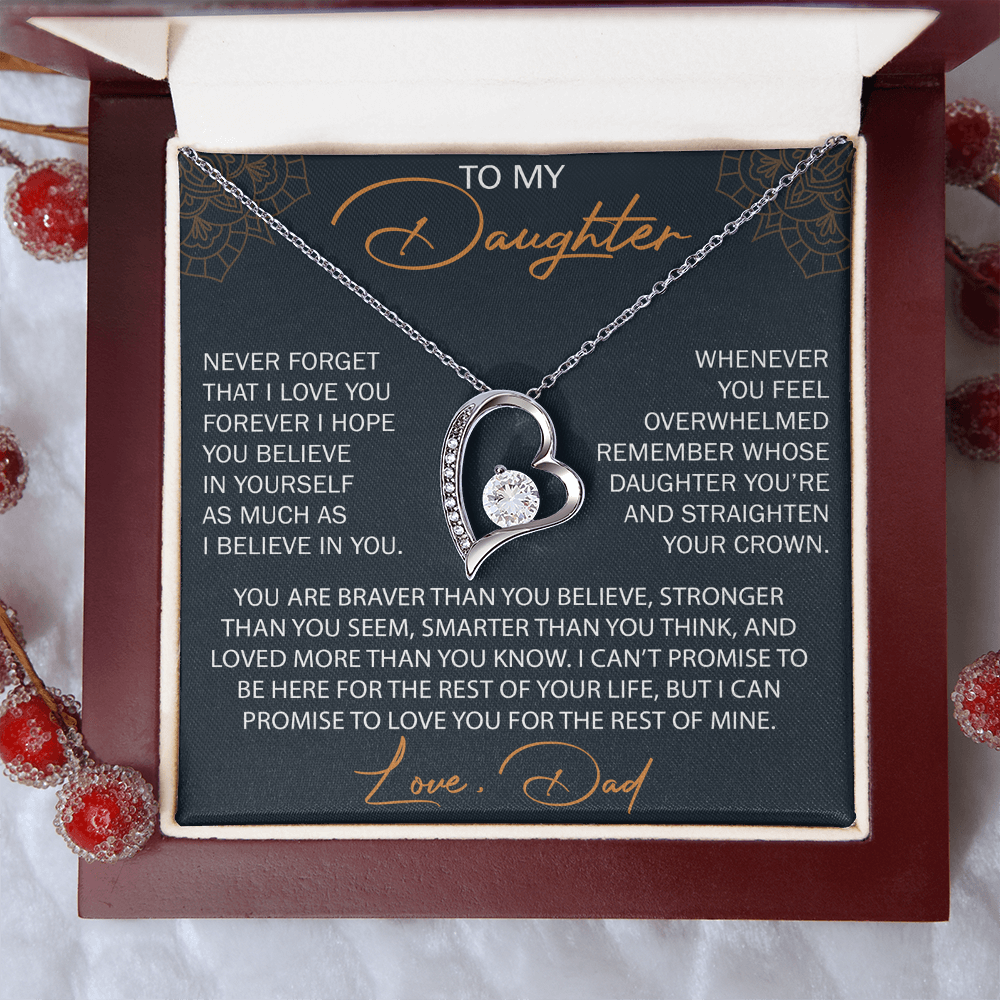 To My Daughter from Dad, Forever Love Necklace Necklace, Never Forget that I Love You