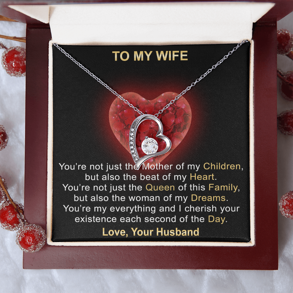 Surprise Your Wife Trending Gifts - Mother of My Children Forever Love Heart Necklace for Soulmate, Birthday, Christmas or any Special Occasion