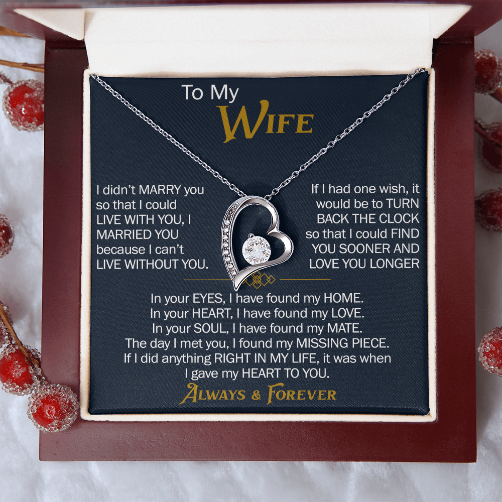 To My Wife Forever Love Necklace - Heartfelt Jewelry for Wife, Anniversary or Birthday Gift, Love Necklace