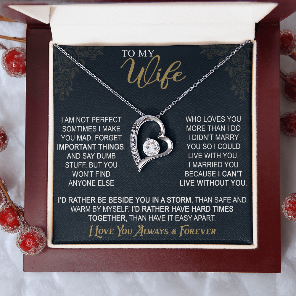 To My Wife Forever Love Necklace From Husband, Wife Gift Necklace For Women Necklace For Wife