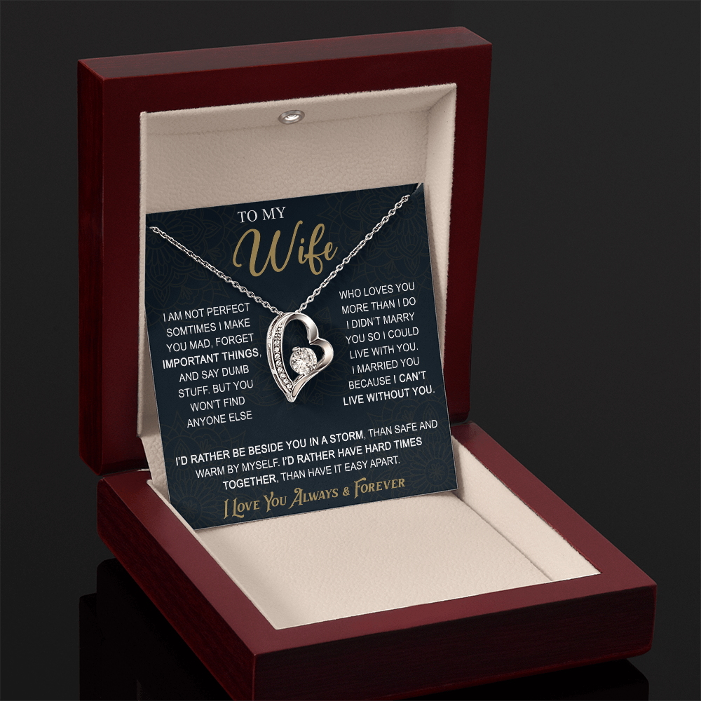 To My Wife Gift from Husband - Forever Love Necklace for Soulmate - Meaningful Gift for Birthday Valentine Wedding Anniversary.