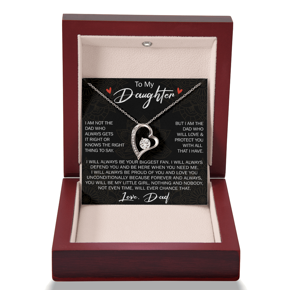 Forever Love Necklace For Loving Daughter from Dad - Unique Birthday Gift for Daughter, Graduation Gift for Little Girl