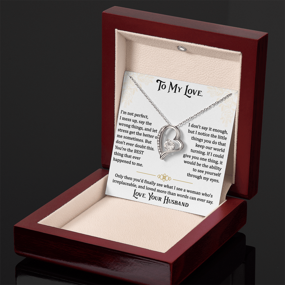 Gifts for Love, Forever Love Necklace for Wife From Husband, Anniversary Jewelry, Christmas Birthday for Her