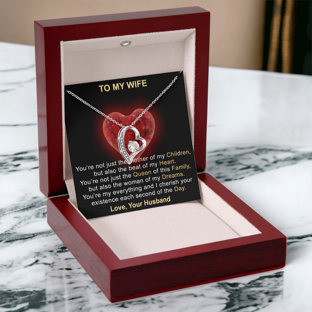Surprise Your Wife Trending Gifts - Mother of My Children Forever Love Heart Necklace for Soulmate, Birthday, Christmas or any Special Occasion