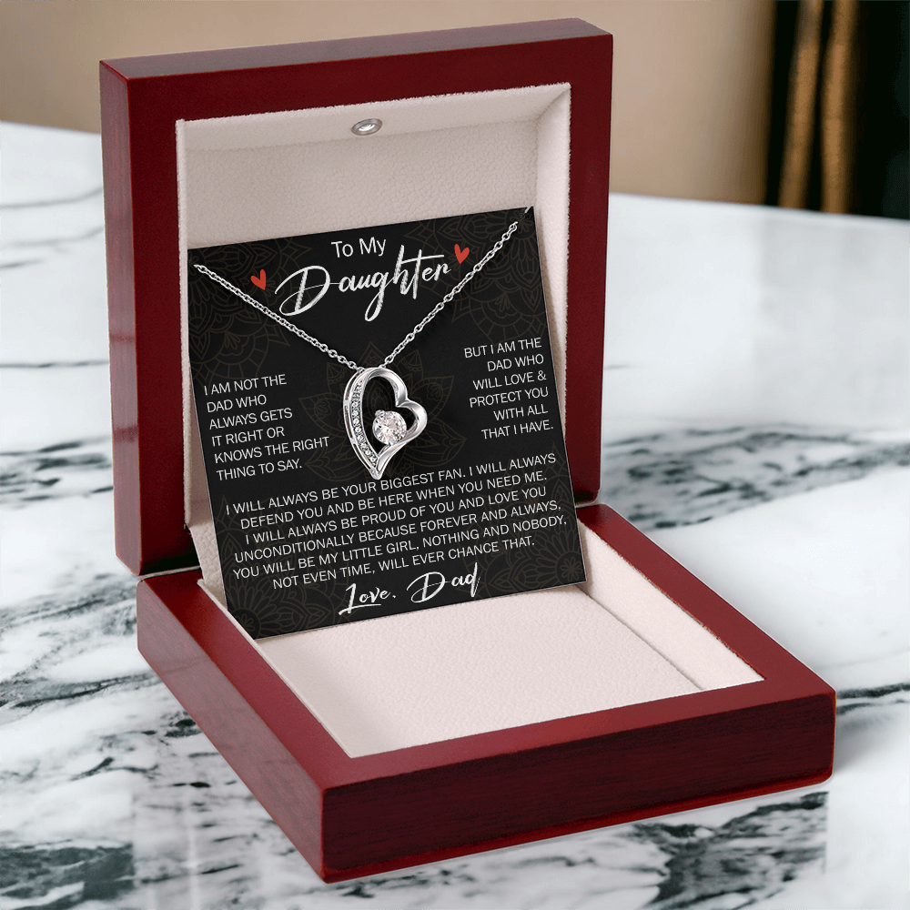 Forever Love Necklace For Loving Daughter from Dad - Unique Birthday Gift for Daughter, Graduation Gift for Little Girl