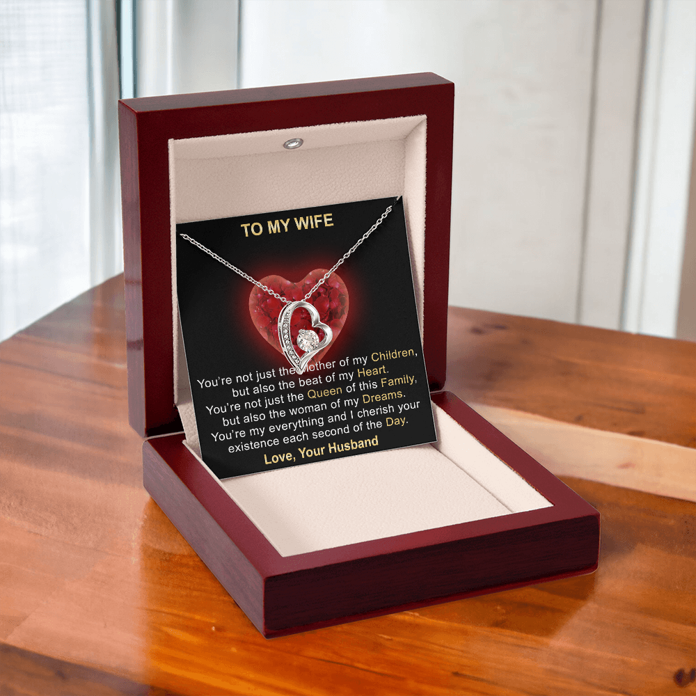 Surprise Your Wife Trending Gifts - Mother of My Children Forever Love Heart Necklace for Soulmate, Birthday, Christmas or any Special Occasion